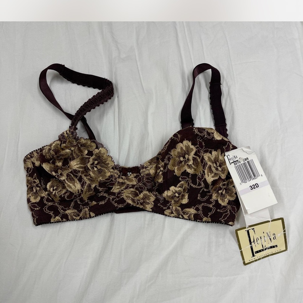Perlina Brown Lace Bra Wireless Comfort